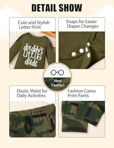 Newborn Baby Boy Camo Set Soft Trendy Perfect for All Seasons