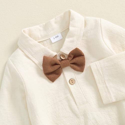 BULINGNA 2Pcs Newborn Boy Fall Gentleman Outfit Set for US Boys
