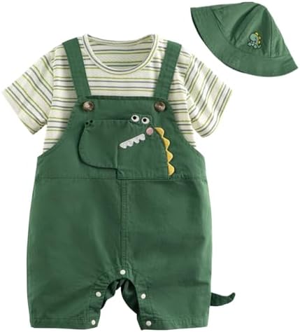 Volunboy Baby Summer Comfort Overalls Dinosaur PRINT romper for Boys