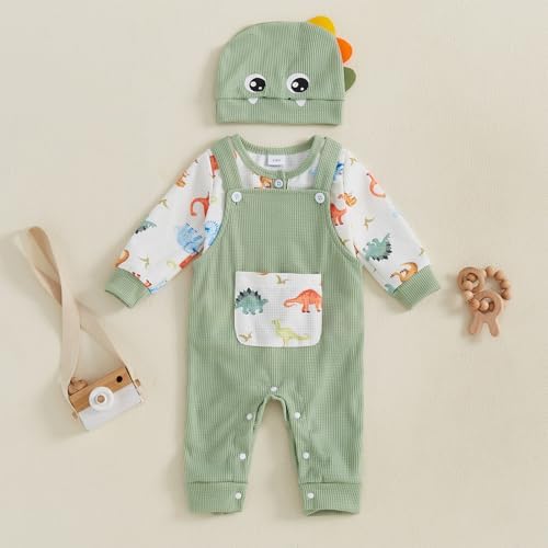DinosaurRomperSet 3Pcs for Baby Boys Perfect for Fall