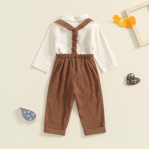 BULINGNA 2Pcs Newborn Boy Fall Gentleman Outfit Set for US Boys