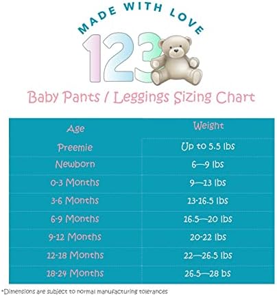 123 Bear Soft Cotton Spandex Pants for Babies Comfortable and Durable