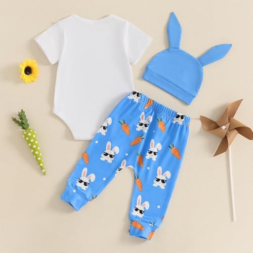 Easter Baby Boys Wall-E Carrot Letter Print Romper Set