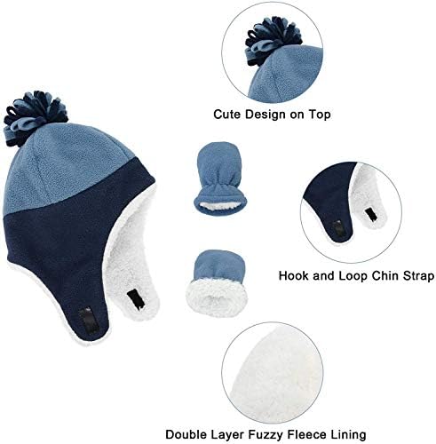 Zando Cuddles Sherpa Lined Winter Hat Mitten Set for Baby