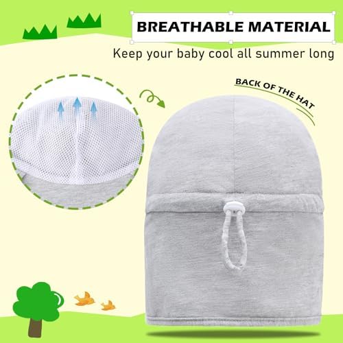 Duoyeree UPF 50 Toddler Sun Hat with Ear Neck Protection