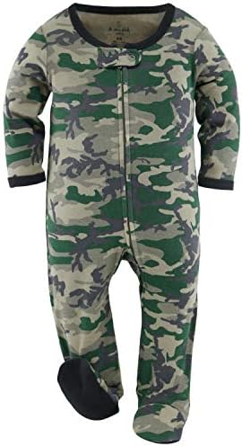 Peanutshell Camo Dinosaur Footed Sleepers for Boys