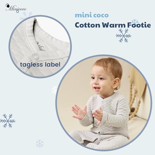 Perfect Fit Unisex Baby Warm Footie Jumpsuit for Autumn Winter