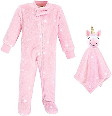 Hudson Baby Flannel Plush Blanket Sleepers for Girls