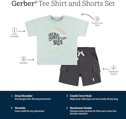 Gerber Baby Boys Toddler T-Shirt Shorts Set