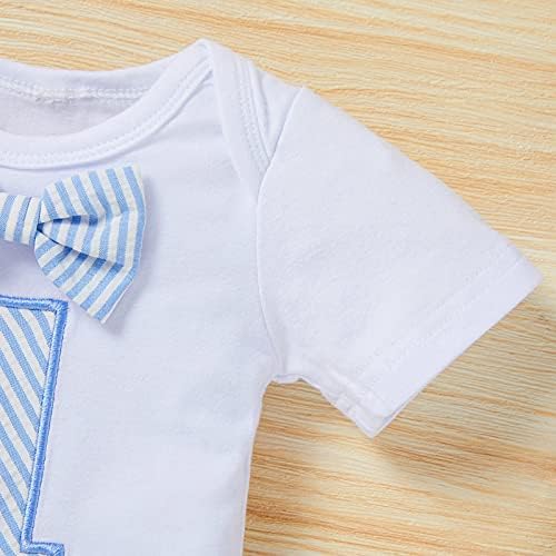 GRNSHTS Baby Boy First Birthday Bow Tie Romper Set