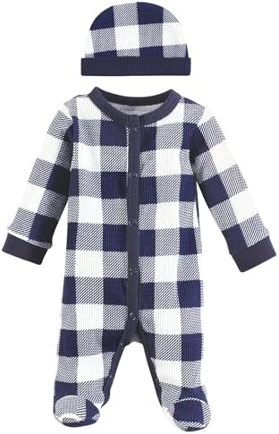 Hudson Baby Unisex Thermal Cap Navy Plaid