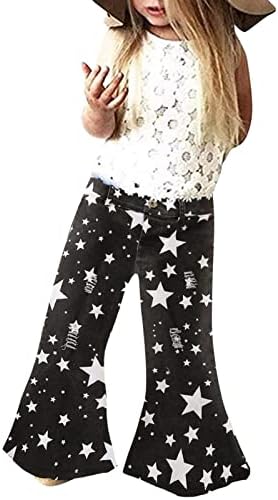 Adorable Spots Stars Ruffle Ripped Toddler Jeans 1-6Y