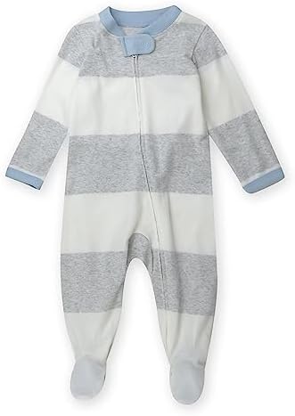 HonestBaby Organic Cotton Sleep Play Footed Pajama Sleeper for Baby Boys