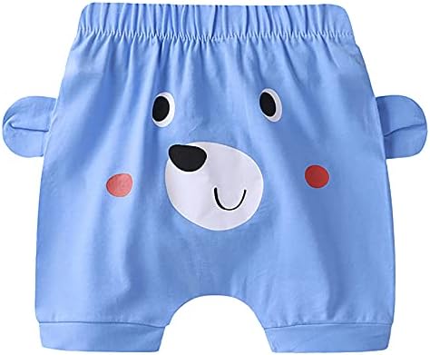 Baby Boys Unisex Summer Cotton Shorts Cartoon Printed Bloomers with Elastic Waistband