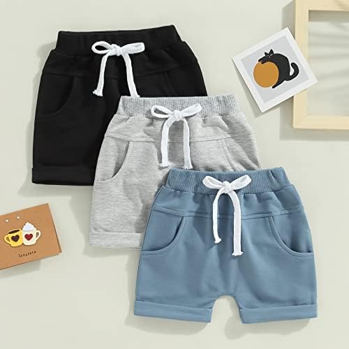 3-Pack Cutie Pull-on Jogger Shorts for Baby Boys
