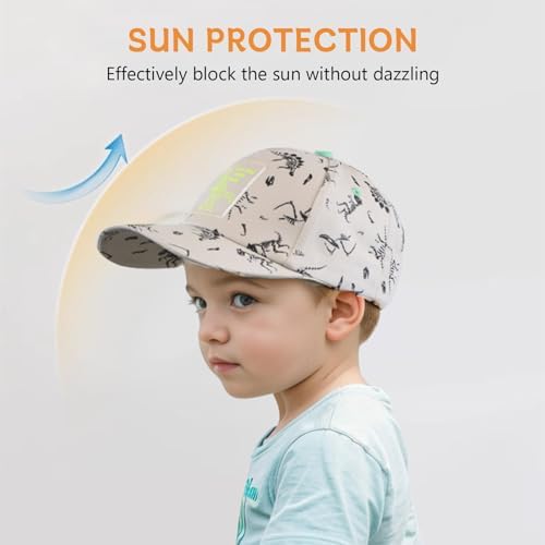 Adjustable Toddler Hats with Dinosaur Pattern