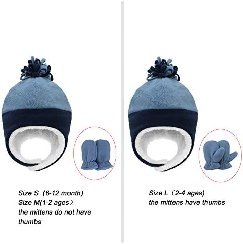 Zando Cuddles Sherpa Lined Winter Hat Mitten Set for Baby