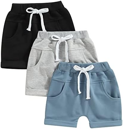 Bagilaanoe Elastic Waist Shorts for Baby Boys Summer Solid Bottoms
