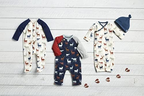 Mud Pie Baby Boys Cream Footed Deer Print Sleeper