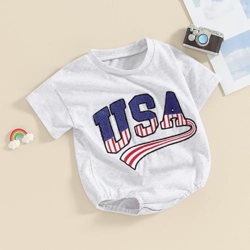 4th of July Toddler Romper US Milestones