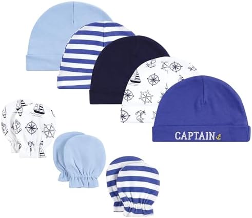 Cotton Cap Scratch Mitten Set for Babies