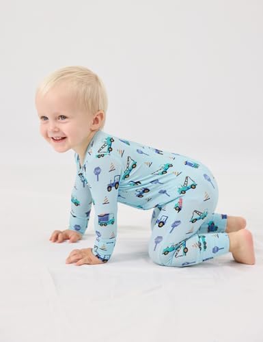 Easweet Bamboo Viscose Zipper Pajamas for Babies Snug Fit Soft