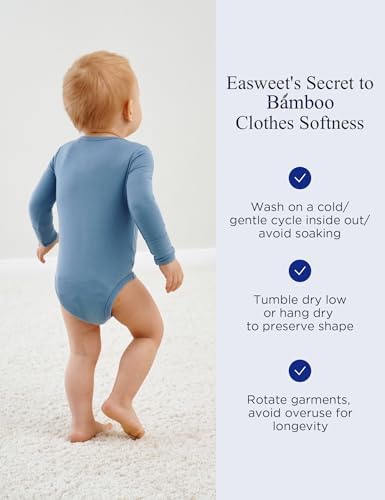 EASWEET Bamboo Viscose Baby Boys Romper Stretchy Soft for Daily Use