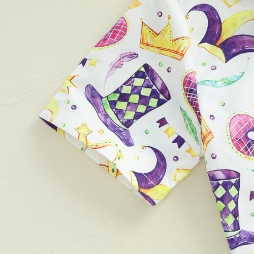 Mardi Gras Toddler Boy Outfit Set with Bowtie