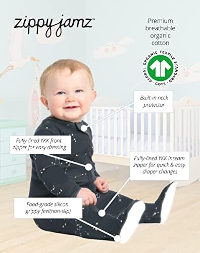 ZippyJamz 2-Zipper Organic Sleepers for Babies