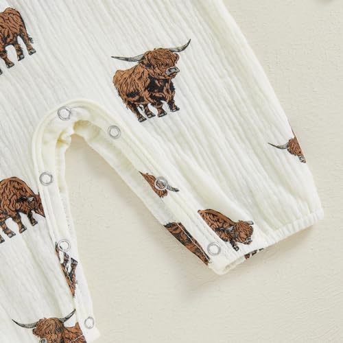 Infant Baby Boy Cow Print Romper