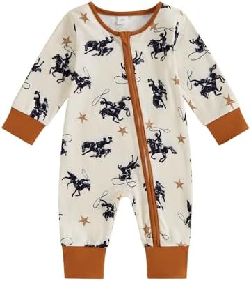 Perfect Baby Romper Set Western Cow Horse Themes for Boys Girls