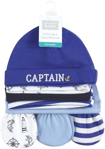 Cotton Cap Scratch Mitten Set for Babies