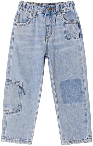 KIDSCOOL SPACE Boys Girls Elastic Waist Jeans Adjustable for 12-54 Months