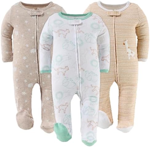 The Peanutshell Baby Sleepers Pack of 3 - Serene Safari Collection