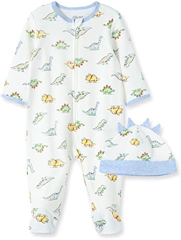 Little Me Footie Pajamas for Babies with Hat Keychain