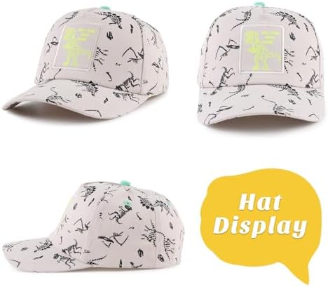 Adjustable Toddler Hats with Dinosaur Pattern