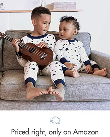 Moon and Back Unisex Babies Holiday 100 Cotton Footless Pajamas