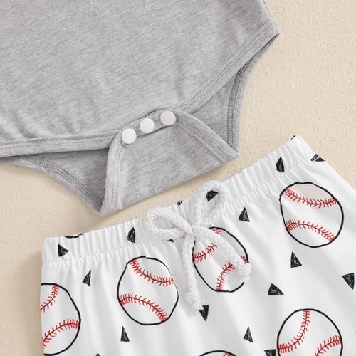 Lamuusaa Newborn Baby Boy Baseball Outfit Set
