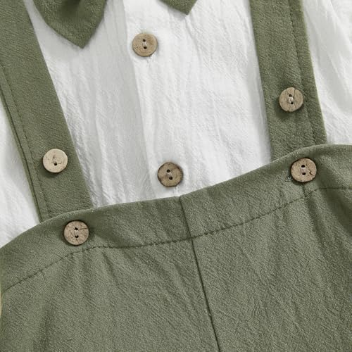 Summer Baby Boy Formal Suit with Bowtie and Suspenders 2Pcs Set