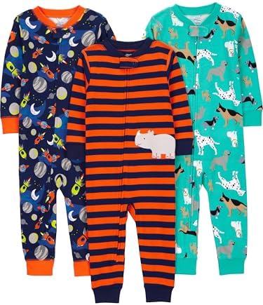 Simple Joys by Carters Kids 3-Pack Snug Fit Footless Cotton Pajamas