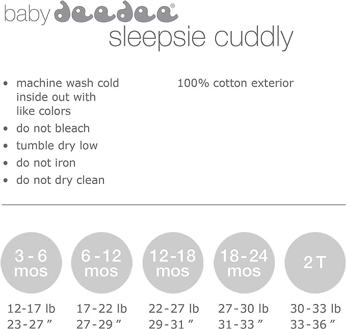 Baby Deedee Double Zipper Pajamas Sleepy Cuddly Footies Easy Changing Safe and Cozy
