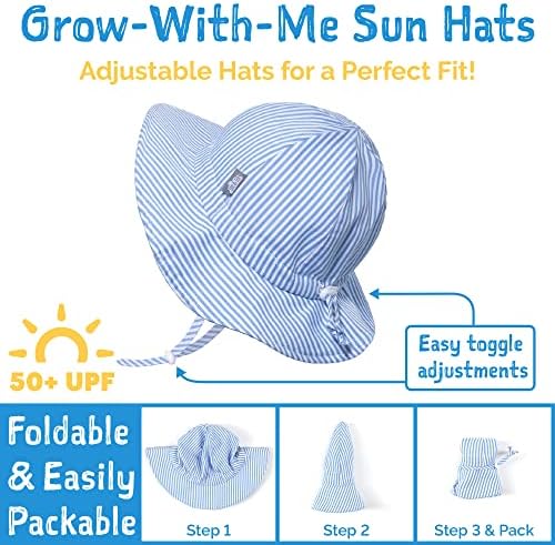 JAN JUL Adjustable Cotton Floppy Sun Hat for Boys 50 UPF Protection