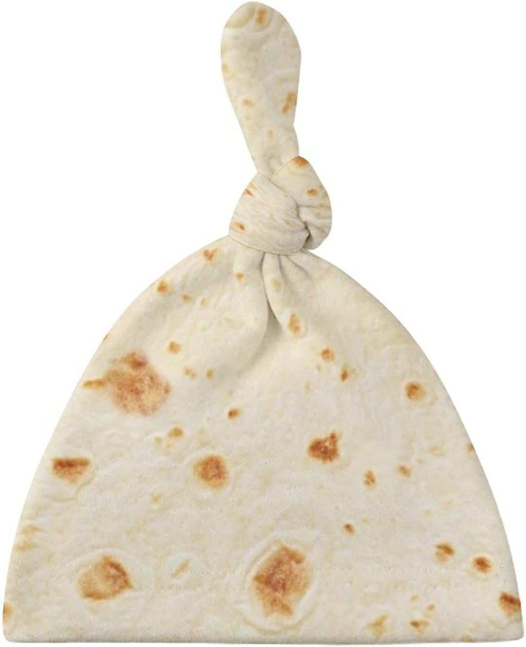 Burrito Tortilla Pattern Baby Newborn Hat Set Top Knot Beanie
