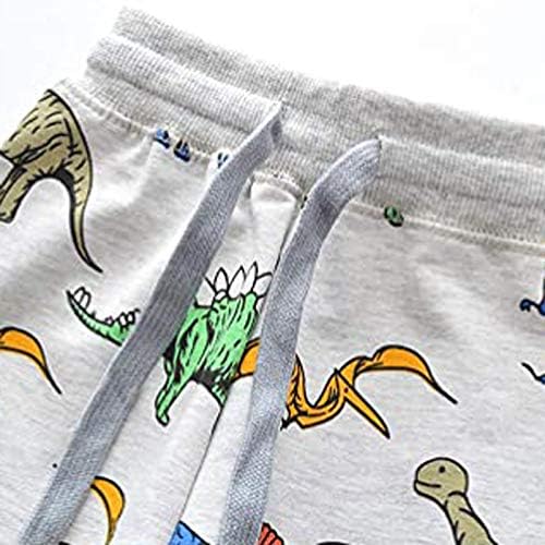 EnJoCho Dinosaur printed Cotton Joggers for Boys 5-6 Years Soft Stretchy