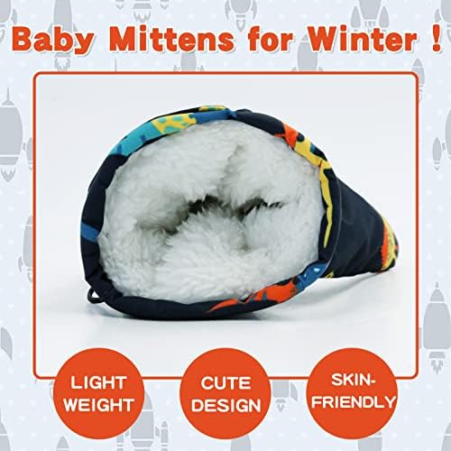 BAVST Toddler Waterproof Mittens Fleece Lined Winter Warm Gloves for Little Kids