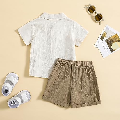 Kutersbabi Toddler Boys Button-Down Linen Outfit