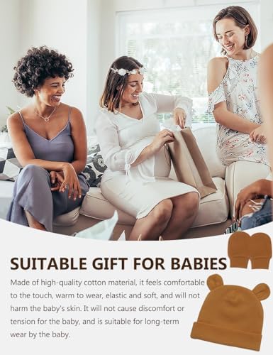 ZURLEFY Newborn Baby Hat Socks Mittens Set