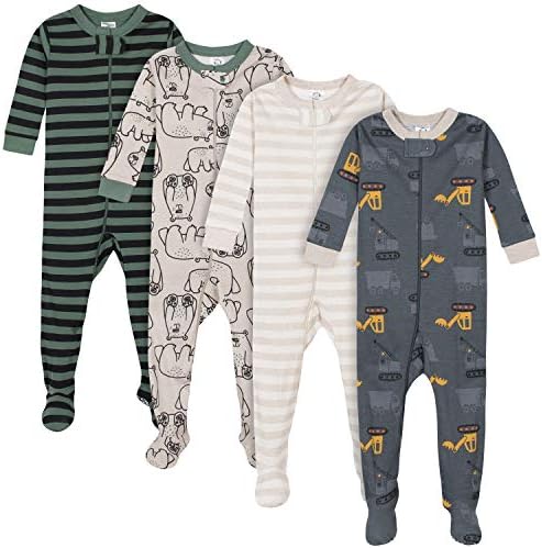 Gerber Baby Boys Pajamas 4-Pack with Snug Fit Safety Features