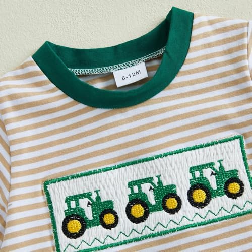 Tractor-themed toddler boys short set with breathable fabric