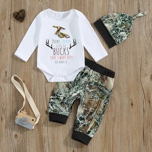Chloefairy Newborn Baby Boy Hunting Camo Set